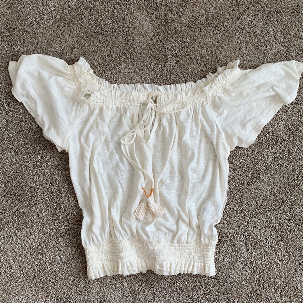 FP Off the Shoulder Tassel Top